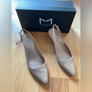 Marc Fisher Tan Slingback Kitten Heels, Size 9M